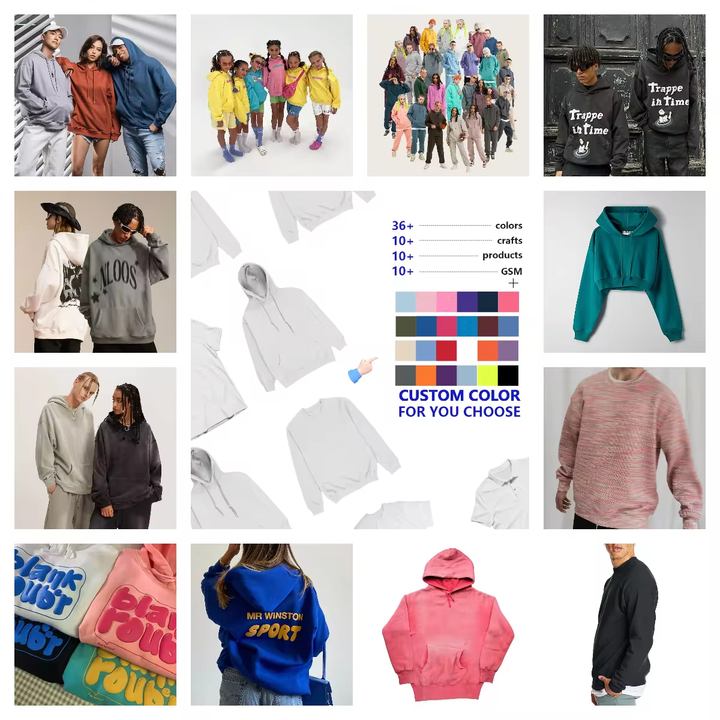 OEM Custom Autumn Winter Plus Fleece Loose Rotator Sleeve Sweatshirt Campus Heavy Plus Size Mens Hoodies&sweatshirts