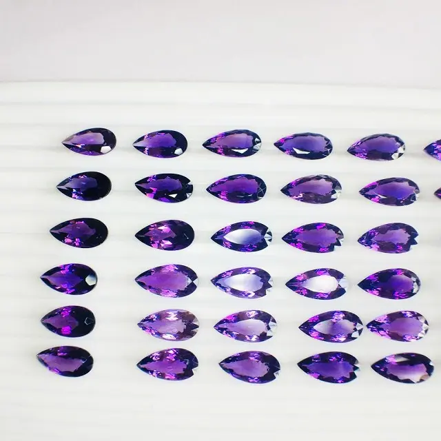 Handmade Natural Stone Amethyst Earring Jewelry Studs Woman Gemstone Bulk Product Pear Shape Handmade Bulk Product