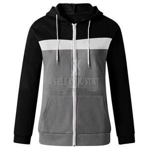 Ropa informal elástica con cremallera y capucha para mujer más vendida, sudaderas con capucha transpirables de alta calidad para invierno a un precio razonable, logotipo frontal - Product Image 5