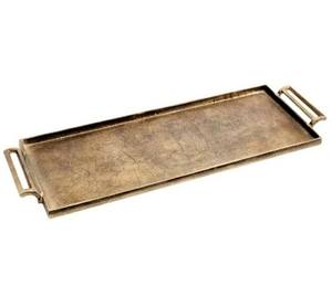 Bandeja DE SERVICIO DE Metal de aluminio para restaurantes, hogar, cocina, servidor de desayuno, acabado dorado, forma Rectangular, diseño Art Deco hecho a mano - Product Image 3