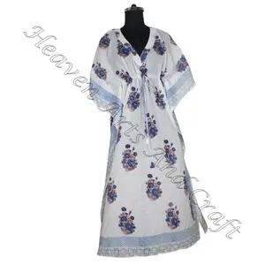 2023 New Fashionable And Designer Sexy Look Women's Long Caftan Manufacturer Of Women's Wear Designer Indian Cotton Kimono