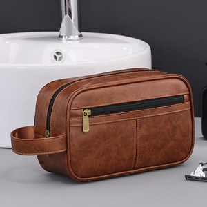 Bolsa de maquillaje de lujo para hombre al por mayor organizador de viaje de cuero personalizado de alta calidad cremallera para organizar su viaje - Product Image 2