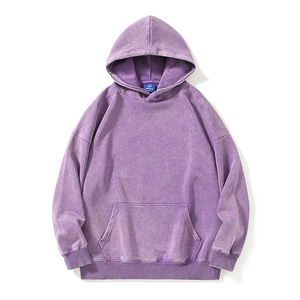 Custom Heavyweight Acid Wash Zip up Hoodie French Terry Oversized Vintage Streetwear Distressed Sun Faded Unisex - Product Image 1