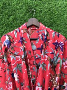 Femmes léger coton imprimé Kimono Robes col en v peignoir vêtements de nuit long tricot dames vêtements de détente décontracté nuisettes pour l'hiver - Product Image 4