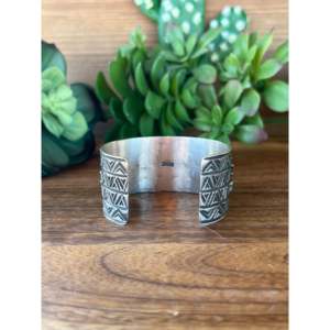 Tsosie White Golden Hill's Fashion <b>Cuff</b> <b>Bracelet</b> with Turquoise & Sterling <b>Silver</b> - Product Image 3