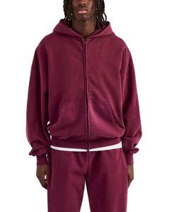 2026 Men's Winter Solid Streetwear Plus Size Jogging Gym Tracksuits High Quality Custom Logo <b>Tech</b> Fleece Polyester Hooded Front - Product Image 3