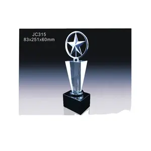 حار بيع FactoryPrice عالية الجودة كريستال جوائز المعادن كأس انتصار على شكل نجمة للحصول على جوائز