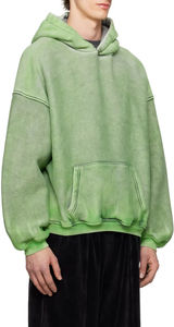 Derniers sweats à capuche oversize en molleton thermique à fermeture éclair, coupe ample, lavage à l'acide, personnalisés, pour hommes - Product Image 2