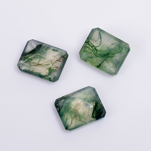 Piedra Preciosa Natural de Ágata Musgo Verde, Corte Octogonal Escalonado, para Joyería, Tamaño Personalizable 11.0x9.0x4.5 mm, Alta Calidad 3.50 - Product Image 4