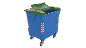 Exterior Galvanizado 770 Lt 1100 Lt Metal y HDPE Plástico Contenedor de basura Producto ambiental - Product Image 4