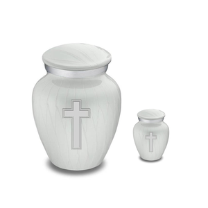 Urnes funéraires en aluminium, vente en gros, imperméables, élégantes, finition émail texturé vert, pour cendres humaines - Product Image 6