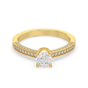Designer Classic Style 925 Sterling Silver Ladies Engagement <b>Ring</b> <b>Gold</b> Plated Zircon Stone Wedding Jewellery - Product Image 6