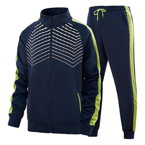 Vente en gros de tendances Combinaison de sport 2 pièces personnalisée Better Life pour homme Ensemble de survêtements de sport décontractés contrastés pour jogging - Product Image 3
