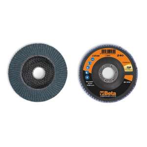 BETA-Construcción de solapa única 115 mm Ø Zirconia Paño abrasivo con almohadilla de respaldo de fibra de vidrio Discos de solapa de lijado Multipack - Product Image 1