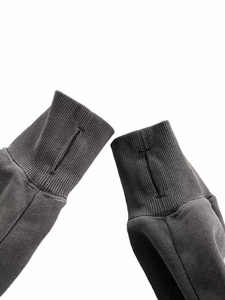 Moda para hombre de algodón pesado de punto Zip Up Old Wash Chaquetas con máscara facial Logotipo personalizado Cremallera Sudaderas con capucha vintage Envío DDP - Product Image 4