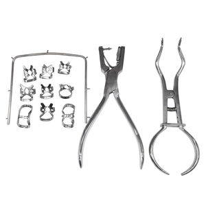 Kit de barrage dentaire professionnel en caoutchouc, ensemble de 12 pièces, instruments de barrage dentaire en acier inoxydable, pour chirurgie dentaire, prix bas, OEM - Product Image 1