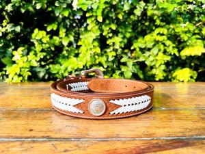 High Quality Unisex Genuine <b>Leather</b> Belt Unique Western Concho Handcrafted Design Sallu Binai Basket <b>Tool</b> Premium <b>Leather</b> - Product Image 2