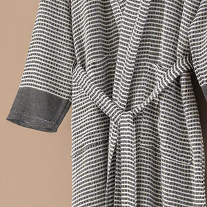 Peignoir 100% coton unisexe fabriqué en Turquie tissu respirant léger séchage rapide été toute l'année vêtements de nuit vêtements de salon - Product Image 6