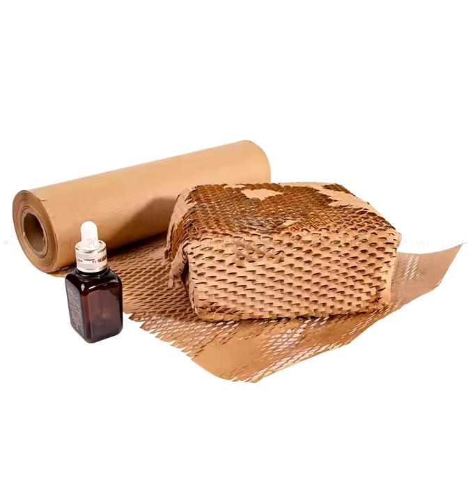 Wholesale 50CM*5M Custom Recyclable Biodegradable Eco Craft Paper Honeycomb Printed 80gsm Professional Cosmetic Rolls Protective