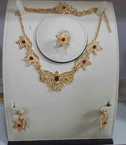 2024 Vintage Style italien indien inspiré 24K plaqué or cuivre collier diamant clouté mode ensemble de bijoux Direct USA - Product Image 3