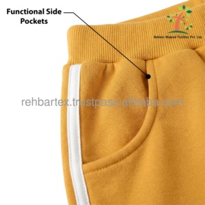 Pantalons de jogging personnalisés pour bébés garçons et filles, en jersey de coton, pantalons de survêtement pour enfants, taille élastique, pantalons pour tout-petits, poches latérales à rayures - Product Image 3