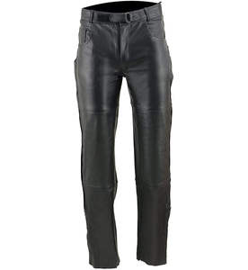 Pantalon en cuir droit mi-taille pour homme, personnalisé OEM, mode hivernale unique avec fonction imperméable, fabriqué au Pakistan - Product Image 1
