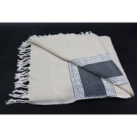 Plaid rayé 100 % coton de haute qualité, écologique, taille et logo personnalisables, design moderne toutes saisons, respirant.