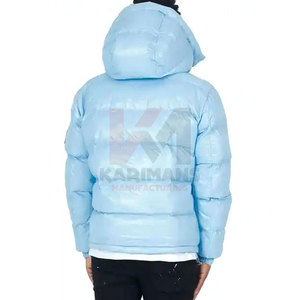 Blousons matelassés réversibles pour hommes, style streetwear d'hiver, en toile unie, à capuche et col montant, isolés et chauds, vente en gros de qualité supérieure - Product Image 3