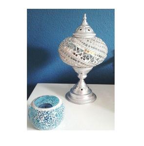 Unique Aluminum <b>Mosaic</b> <b>Lamp</b> Accent Light For Modern Boho Decor With Eye Catching Color Refractions - Product Image 2