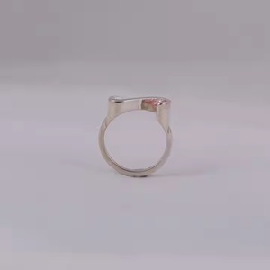 Anillo de compromiso de oro macizo de 14 quilates de estilo clásico Anillo de diamante chapado en oro macizo de diamante redondo rosa y EF - Product Image 2