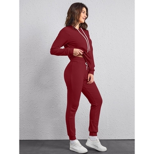 Affordable price Unisex Workout Fitness <b>Plain</b> <b>Tracksuit</b> set OEM Plus Size Hoodie <b>Tracksuit</b> women - Product Image 5