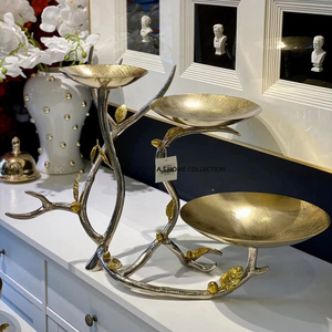 Ensemble de bols de service plaqués argent en forme de feuille luxueux plats artisanaux de haute qualité pour les fêtes d'accueil des occasions spéciales - Product Image 4