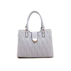 Stylish Casual <b>Grey</b> P35611 Leather Tote <b>Handbag</b> Large Capacity Letter Decoration Latest Fashion Design - Product Image 3