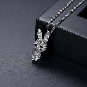 Juego de pendientes y colgante de conejito de plata de ley brillante, idea de regalo perfecta - Product Image 4