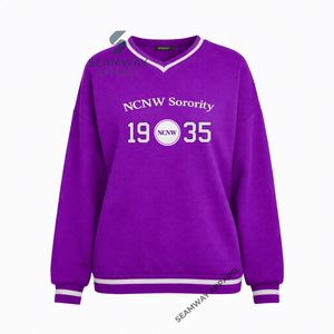 เสื้อสเวตเชิ้ต NCVW Sorority แบบลำลอง ผ้าฝ้าย คอกลม ทรงโอเวอร์ไซส์ ปักลาย พรีเมียม สำหรับผู้หญิง - Product Image 3