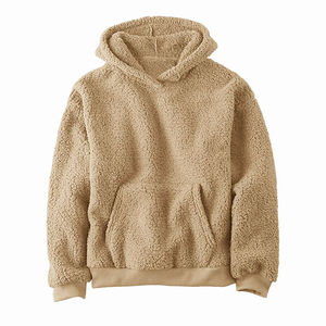 Men's <b>Sherpa</b> <b>Hoodie</b> Winter Streetwear Style Warm Thick Outerwear Half Zipper Closure Autumn Plain Dyed Print Pattern Hot Sale - Product Image 1