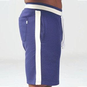 <b>Elasticated</b> Waistband Natural Stretch Fabric Patriot Blue Golden Era 7 Inches Retro Shorts with Cotton Feel Drawcord - Product Image 4