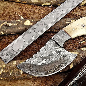 Couteau de camping professionnel en acier Damas de bonne qualité avec manche en os à vendre - Product Image 1