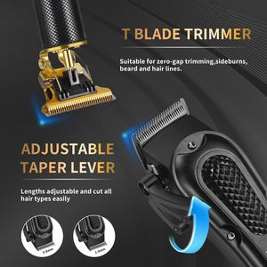 Kit de tondeuses à cheveux et à barbe professionnel sans fil et avec fil, avec lame réglable, kit de toilettage sur batterie - Product Image 4