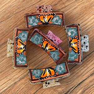 Pinzas para el pelo de cuero hechas a mano de estilo occidental accesorios para mujeres y niñas - Product Image 1