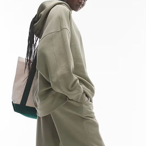 <b>Top</b> selling article 100% Cotton Full Zip Up <b>Women's</b> Hoodies Custom Screen Printed Logo heavyweight 480GSM streetwear ladies hood - Product Image 2