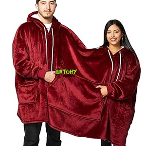 Pyjama d'hiver en sublimation, couvertures chaudes à capuche, couverture portable, Oodie, sweat à capuche surdimensionné, sherpa, sweat à capuche personnalisé surdimensionné - Product Image 3