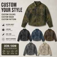 Veste en jean vintage personnalisée IKDEER pour homme, motif clouté en strass, marque privée OEM ODM, vêtement d'extérieur streetwear