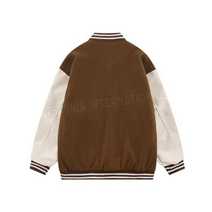 Vente en gros de vestes Letterman en toile de laine pour hommes pour l'hiver Col montant manches longues Nouveau design à capuche fine à bas prix Service OEM en ligne - Product Image 2