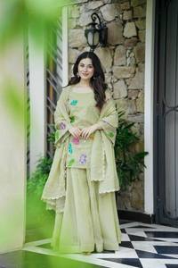 Diwali bodas indio pakistaní nuevo diseñador pesado Salwar Kameez estilo moderno Reversible fiestas de invierno bordado Georgette - Product Image 3