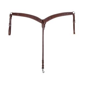 Selle occidentale usinée Baril noir Roping Collier de poitrine en cuir pour chevaux Trail Pleasure Halters - Product Image 1