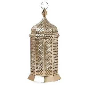 Lanterne LED marocaine en fer forgé pour la maison décorative aux chandelles Eid et Ramadan évider le matériau métallique - Product Image 1