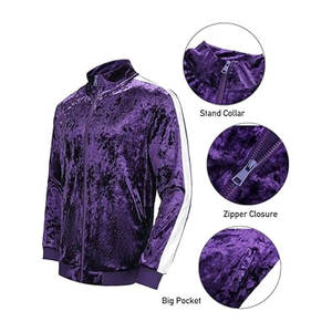 Mens <b>Womens</b> Winter Solid Printed Casual <b>Velour</b> Fleece <b>Tracksuit</b> Set Full Zipper Pullover - Product Image 5