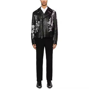 Nueva Colección 2025 Chaquetas de Motocicleta de Invierno Unisex de la Mejor Calidad, Personalizadas, con Estampado Floral, de Cuero Genuino, Resistentes al Viento, con Cuello y Cremallera - Product Image 5