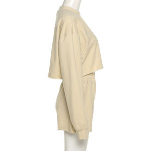 Ensemble de survêtement pour femmes décontracté d'hiver uni/imprimé 100% coton extensible dans les quatre sens respirant/éco-responsable avec sweat à capuche - Product Image 5